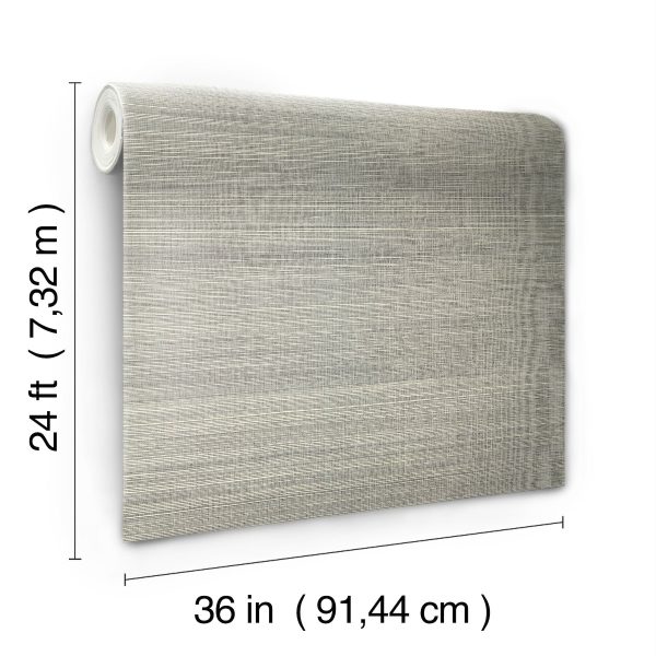 Maguey Charcoal and Cream Sisal Wallpaper Hot on Sale - Image 3