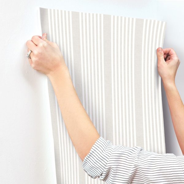 French Linen Stripe Wallpaper Online - Image 5