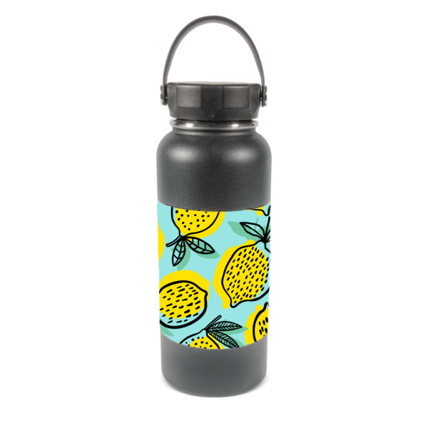 HPN SubliCraft 32 oz. Black Sublimation Stainless Steel Summit Bottle with White Patch - 25 Per Case Online Hot Sale - Image 2