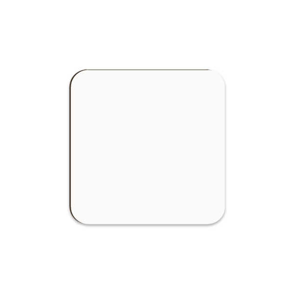 Unisub 3.5  Square Sublimation Hardboard Coaster - Gloss White w  Raw Back Online Sale