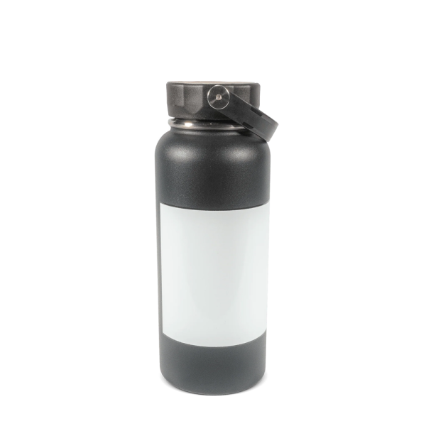 HPN SubliCraft 32 oz. Black Sublimation Stainless Steel Summit Bottle with White Patch - 25 Per Case Online Hot Sale - Image 5